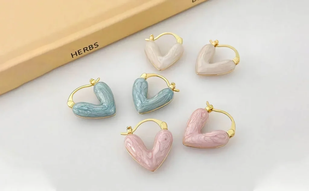 Silver Heart Stud Earrings