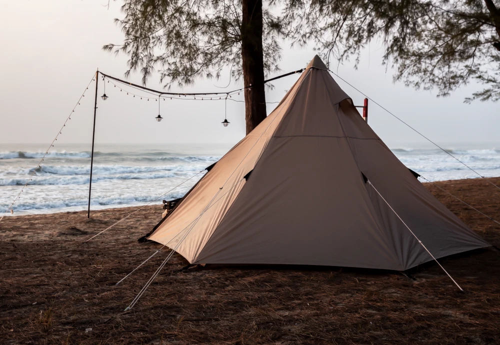 teepee tent with stove hole